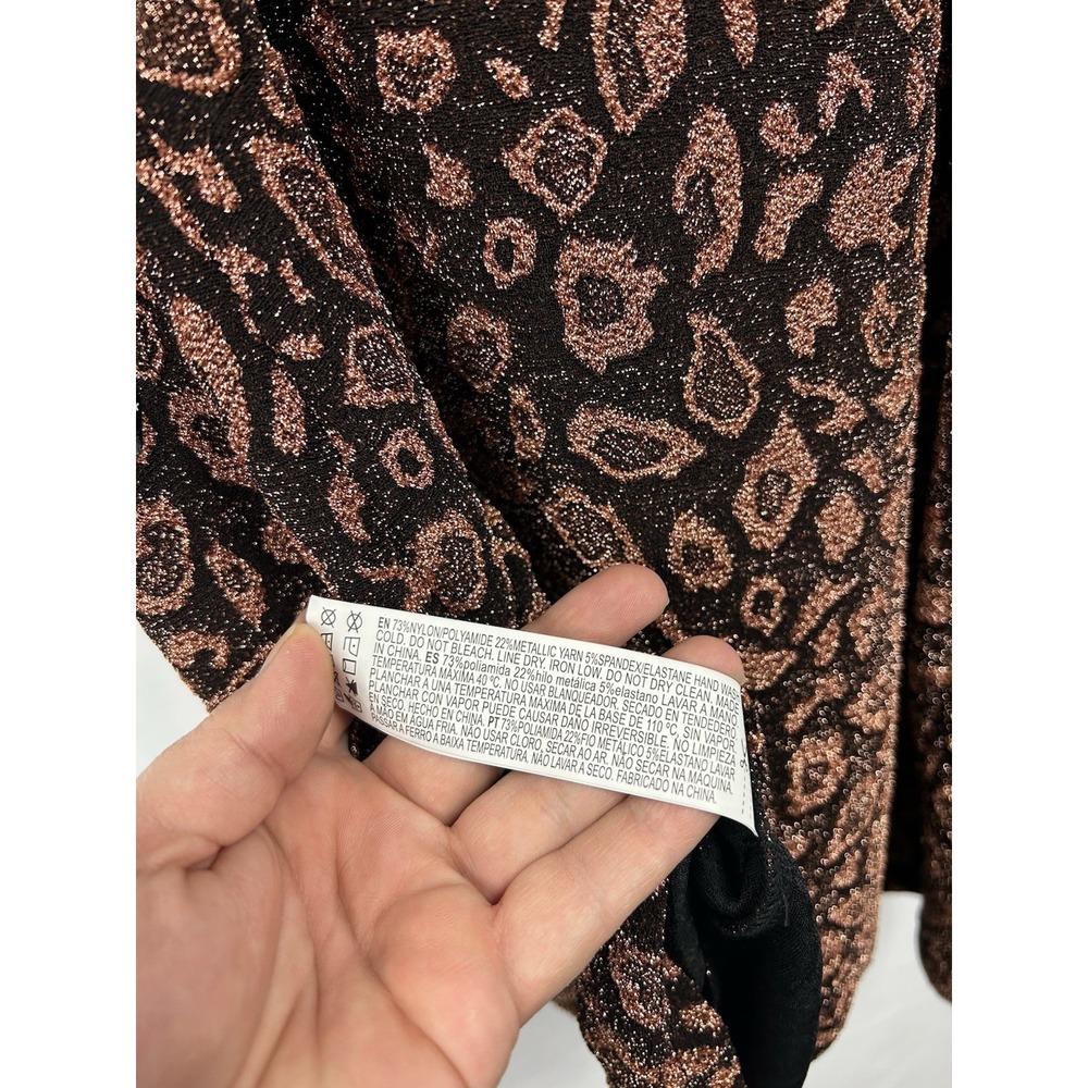 Forever 21 Plus 0X Leopard Slip Dress Metallic Copper Grunge Party Clubwear Y2K - Picture 9 of 11